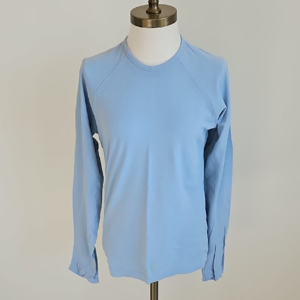 Athleta Blue Fitted Long Sleeve Tee
